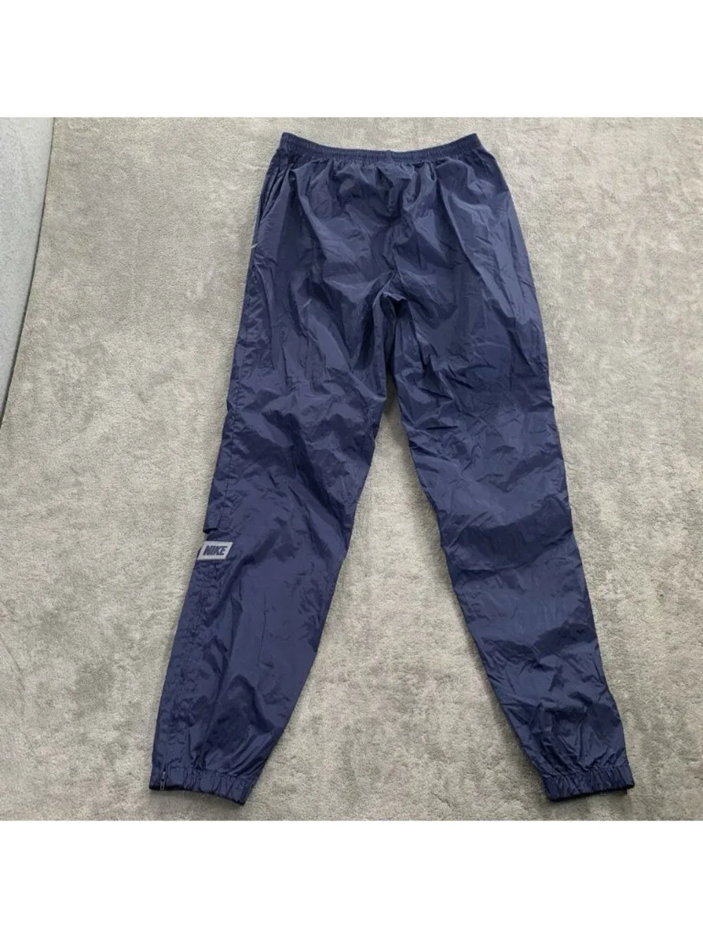 Vintage Nike Track Pants Mens Large Windbreaker Navy Blue Gray Tag 90’s Vented